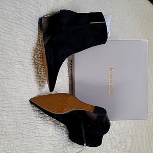 FrancoSarto black suede ankle boots/booties.  Size 11/EUR 41.